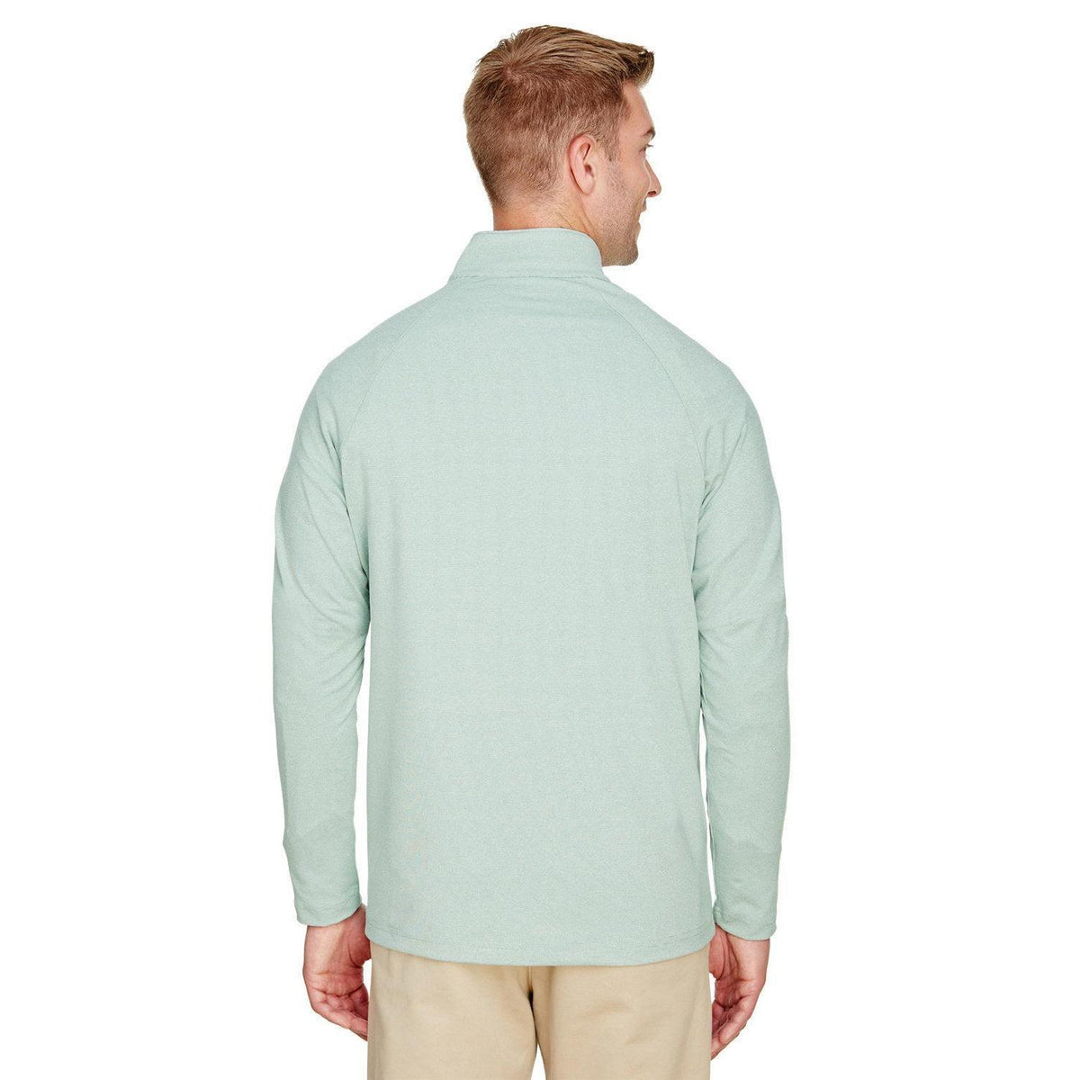 no-logo Devon & Jones CrownLux Performance Clubhouse Micro-Stripe Quarter-Zip-Men's Layering-Devon&Jones-Thread Logic
