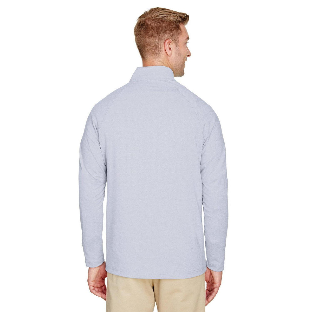no-logo Devon & Jones CrownLux Performance Clubhouse Micro-Stripe Quarter-Zip-Men's Layering-Devon&Jones-Thread Logic