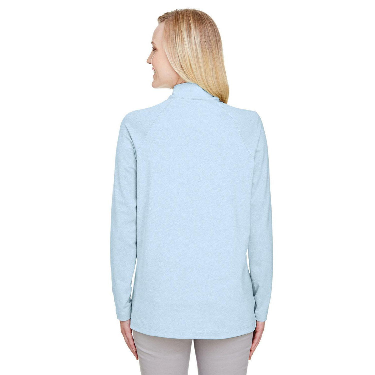 no-logo Devon & Jones CrownLux Performance Ladies Clubhouse Micro-Stripe Quarter-Zip-Ladies Layering-Devon&Jones-Thread Logic