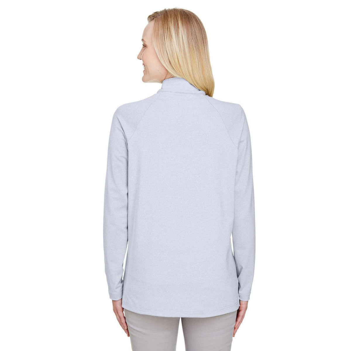 no-logo Devon & Jones CrownLux Performance Ladies Clubhouse Micro-Stripe Quarter-Zip-Ladies Layering-Devon&Jones-Thread Logic