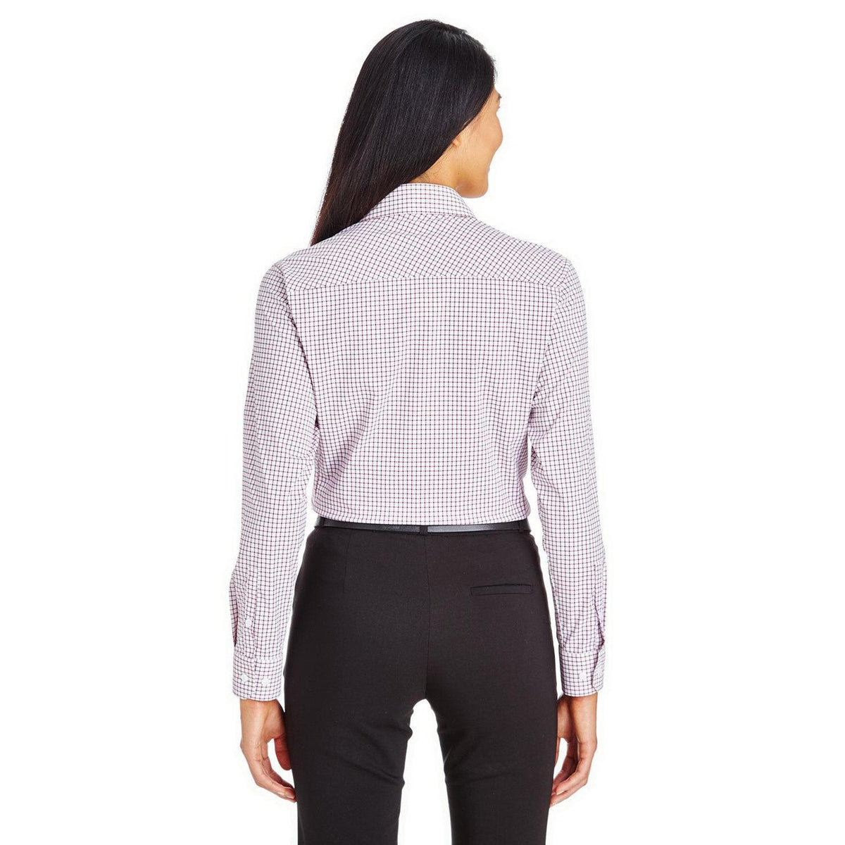 no-logo Devon & Jones CrownLux Performance Ladies Micro Windowpane Shirt-Ladies Dress Shirts-Devon&Jones-Thread Logic