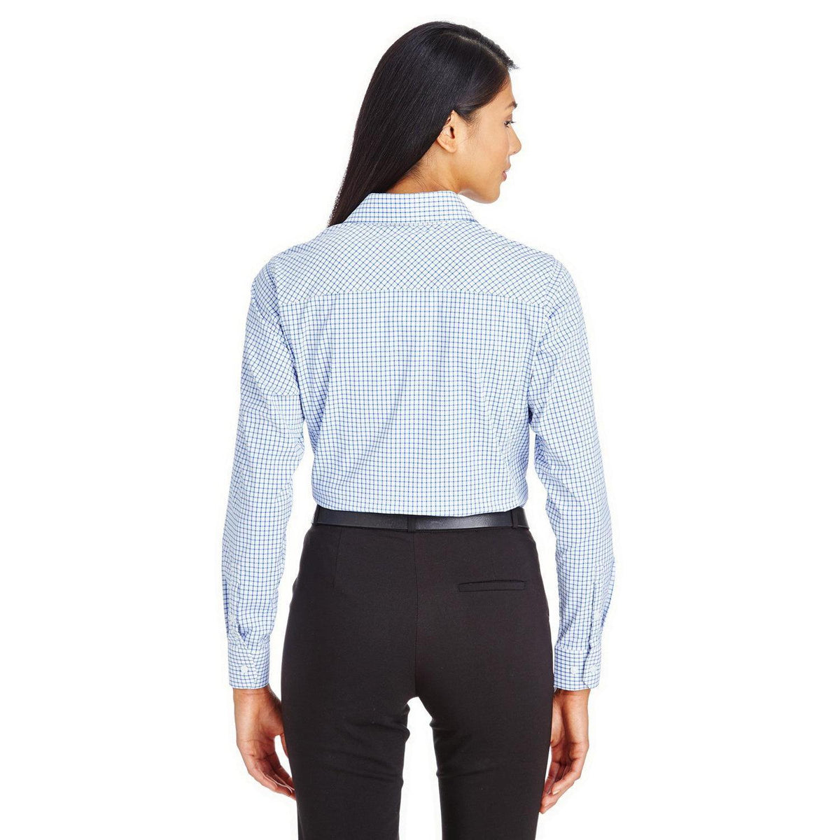 no-logo Devon & Jones CrownLux Performance Ladies Micro Windowpane Shirt-Ladies Dress Shirts-Devon&Jones-Thread Logic