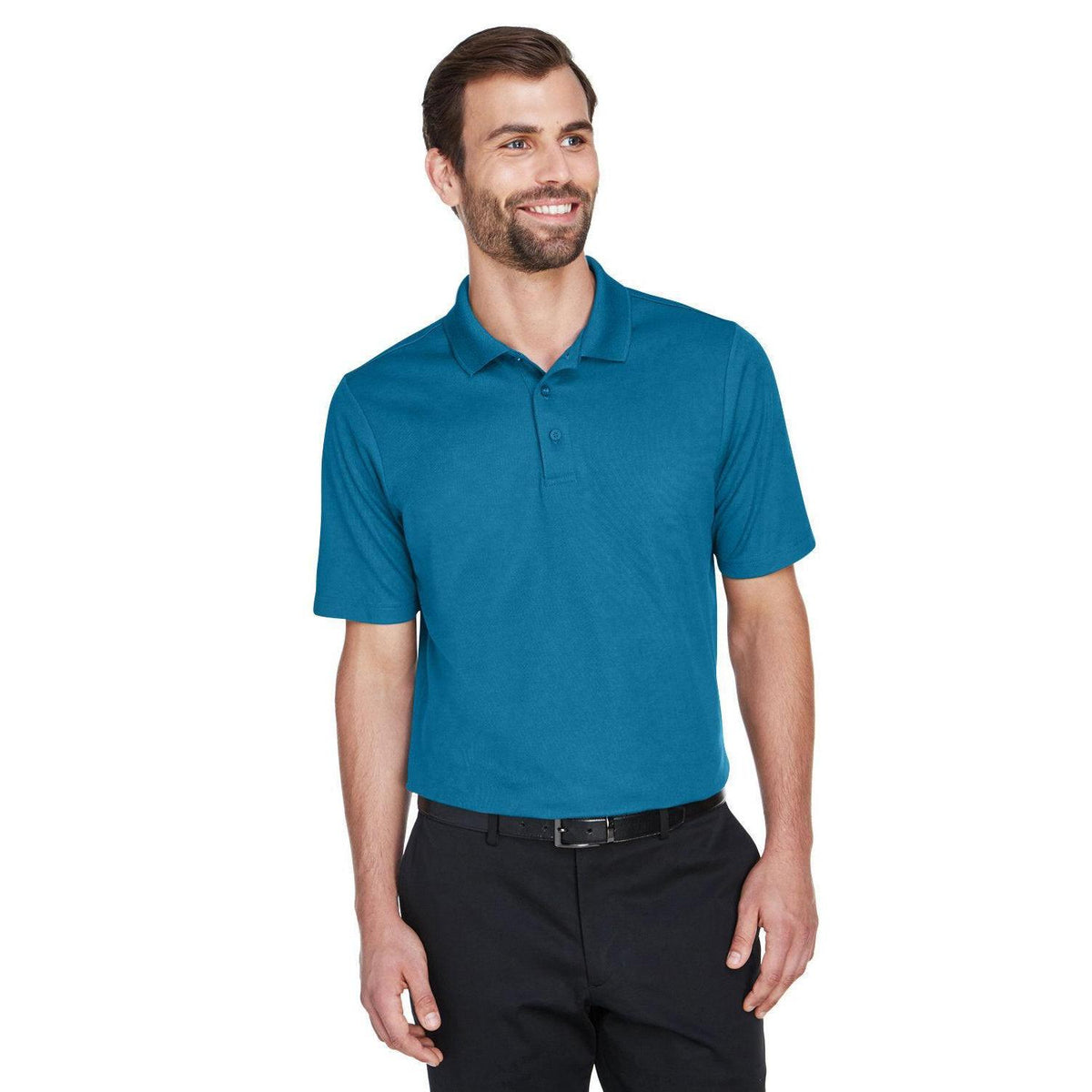 no-logo Devon & Jones CrownLux Performance Plaited Polo-Men's Polos-Devon&Jones-Dark Teal-S-Thread Logic