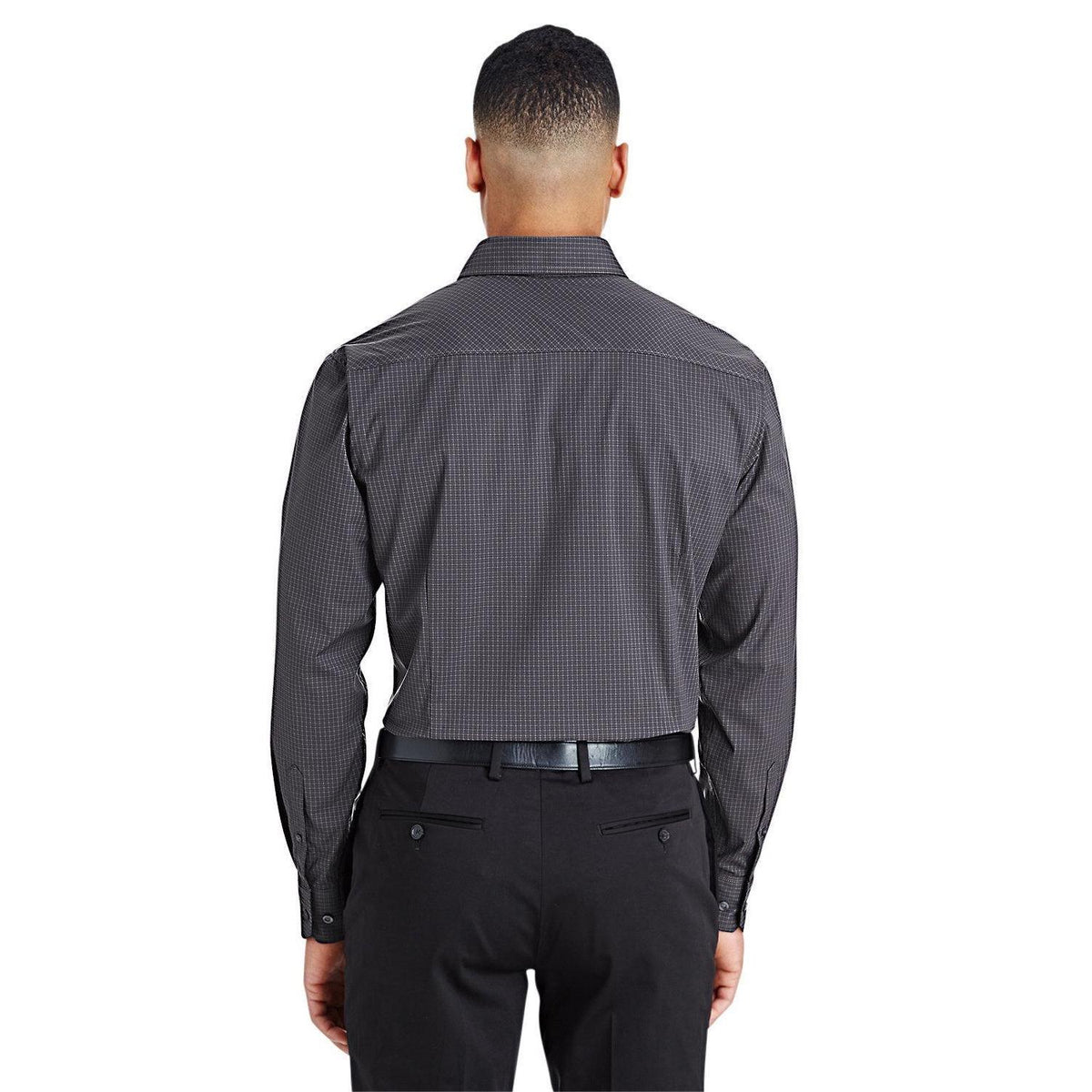 no-logo Devon & Jones CrownLux Performance Tonal Mini Check Shirt-Men's Dress Shirts-Devon&Jones-Thread Logic