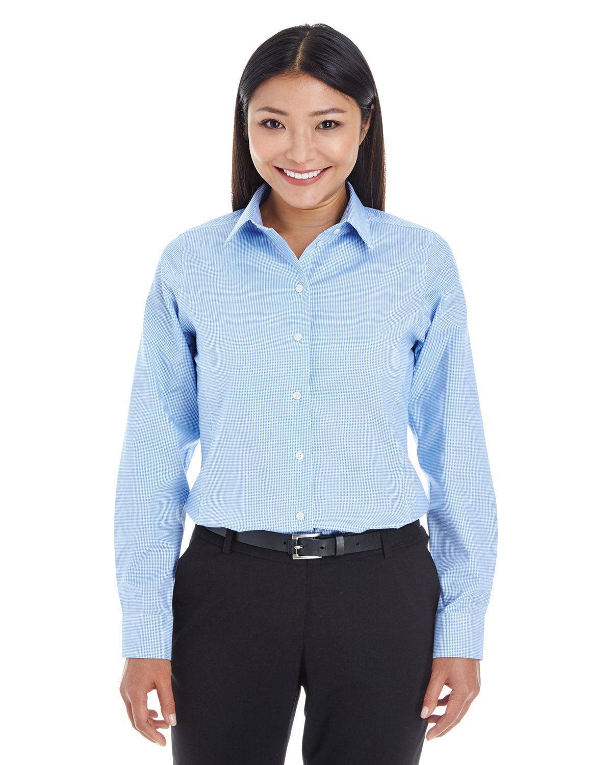 Devon & Jones Ladies Crown Woven Royal Dobby Shirt-Ladies Dress Shirts-Devon&Jones-French Blue-S-Thread Logic