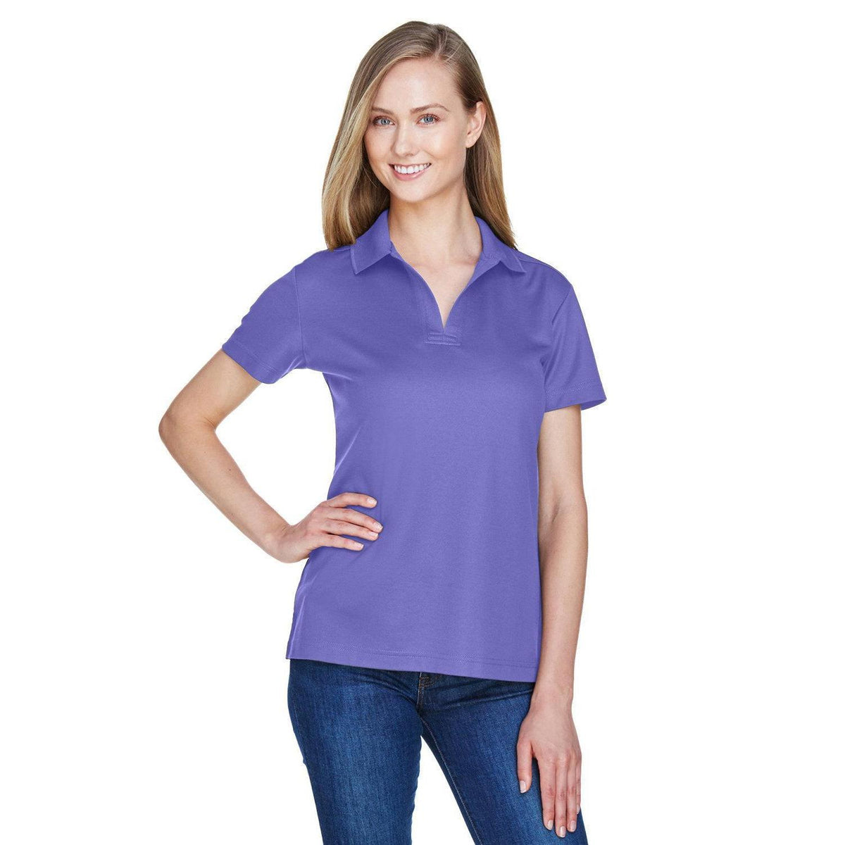 logo-left Devon & Jones Ladies CrownLux Performance Plaited Polo-Ladies Polos-Devon&Jones-Grape-S-Thread Logic