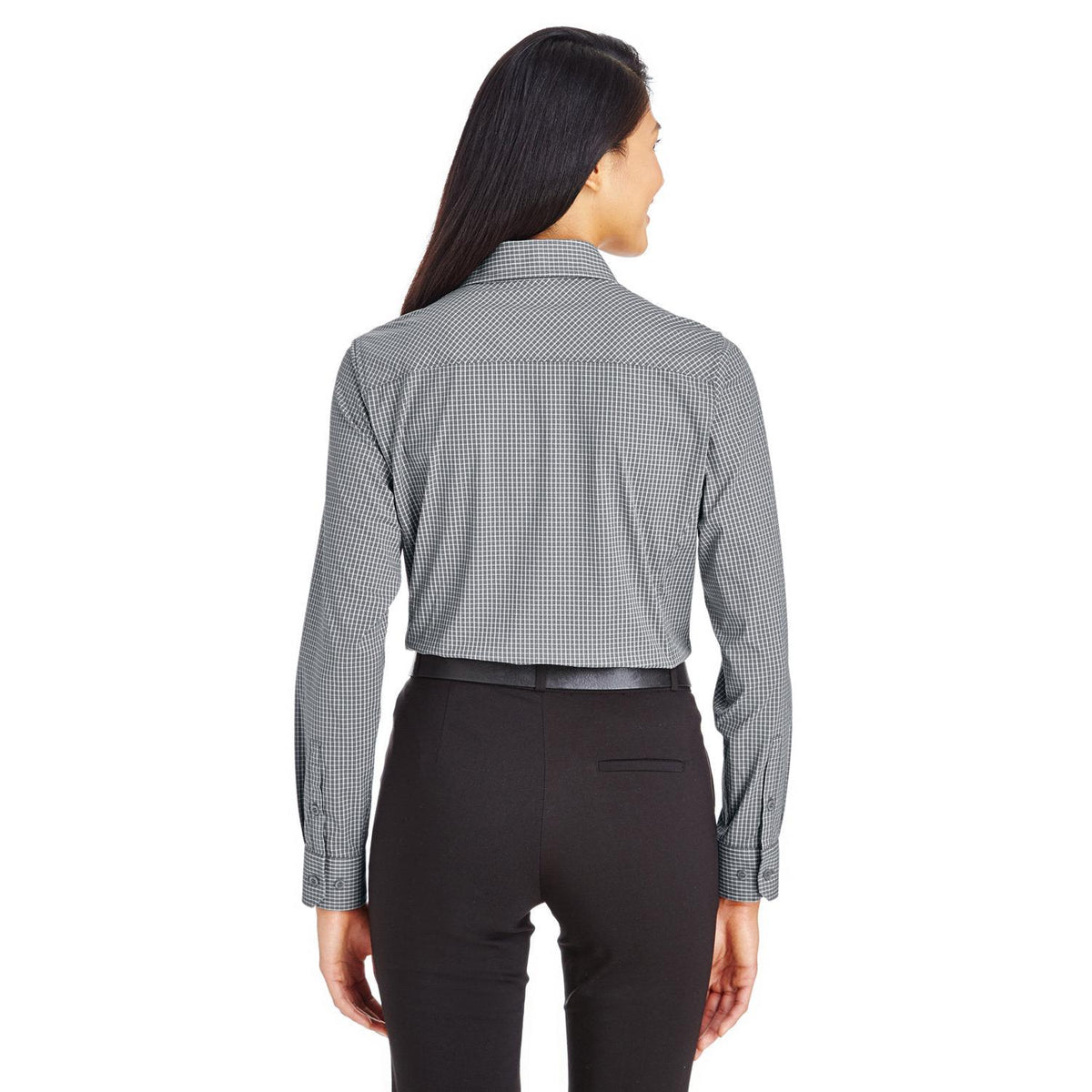 no-logo Devon & Jones Ladies CrownLux Performance Tonal Mini Check Shirt-Ladies Dress Shirts-Devon&Jones-Thread Logic