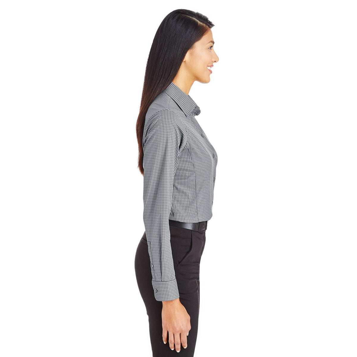 no-logo Devon & Jones Ladies CrownLux Performance Tonal Mini Check Shirt-Ladies Dress Shirts-Devon&Jones-Thread Logic