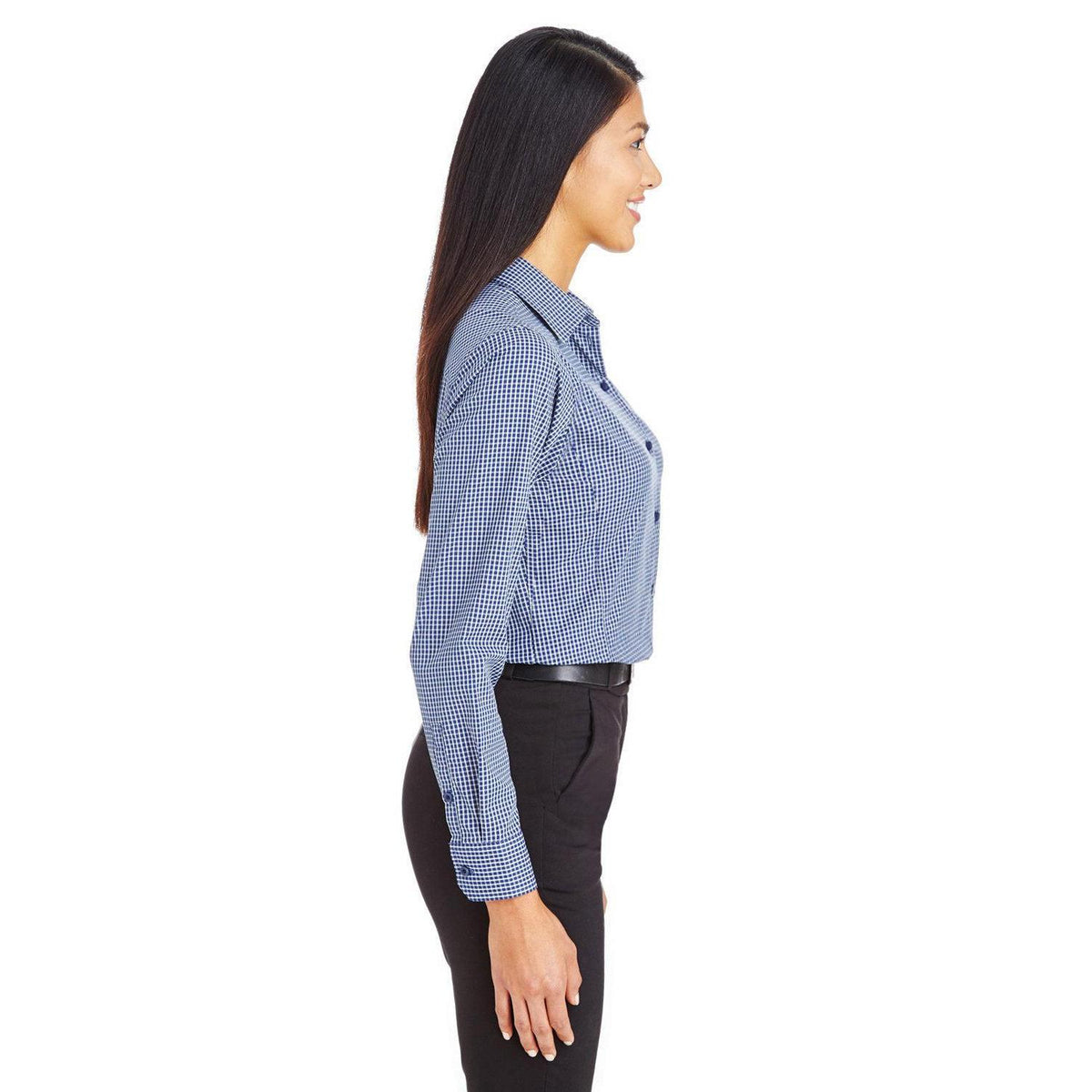 no-logo Devon & Jones Ladies CrownLux Performance Tonal Mini Check Shirt-Ladies Dress Shirts-Devon&Jones-Thread Logic