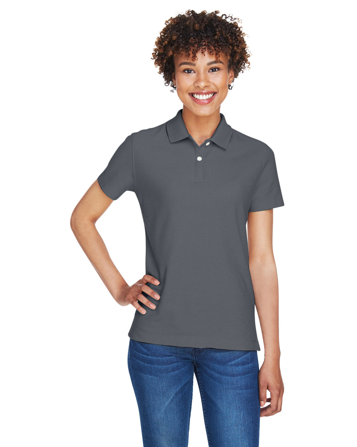 Devon & Jones Ladies DryTec20 Performance Polo-Ladies Polos-Devon&Jones-Graphite-S-Thread Logic