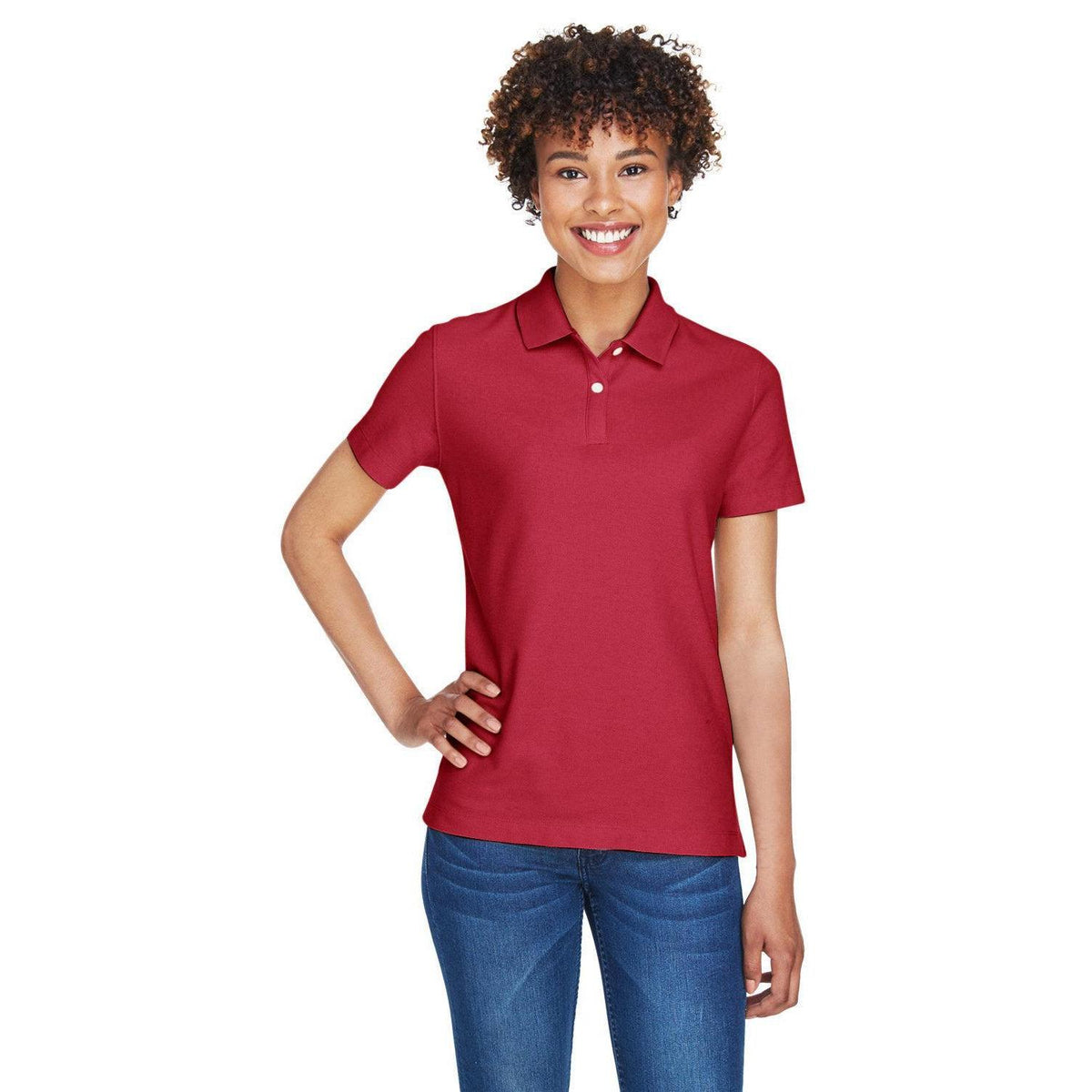 no-logo Devon & Jones Ladies DryTec20 Performance Polo-Ladies Polos-Devon&Jones-Red-S-Thread Logic