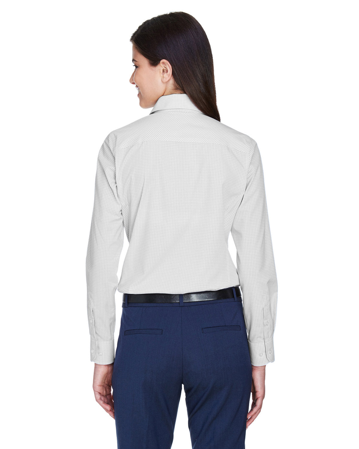 no-logo Devon & Jones Ladies Gingham Check Dress Shirt-Ladies Dress Shirts-Devon&Jones-Thread Logic