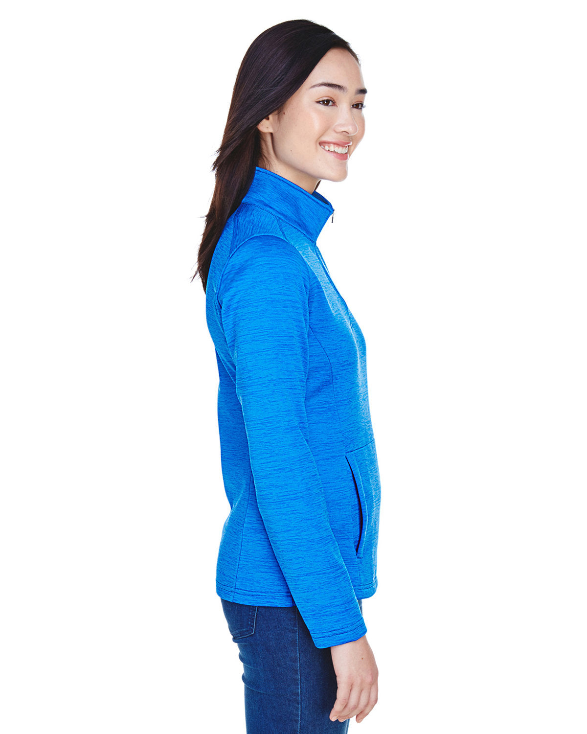no-logo Devon & Jones Ladies Newbury Mélange Fleece Quarter-Zip-Ladies Layering-Devon&Jones-Thread Logic