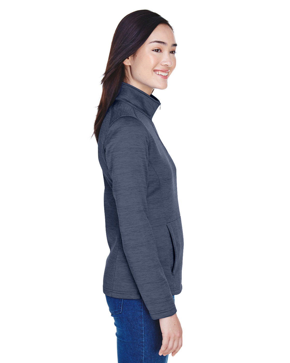 no-logo Devon & Jones Ladies Newbury Mélange Fleece Quarter-Zip-Ladies Layering-Devon&Jones-Thread Logic