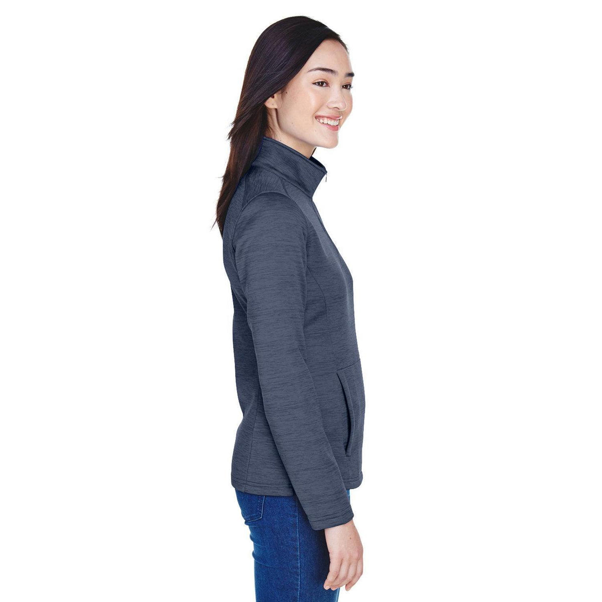 no-logo Devon & Jones Ladies Newbury Mélange Fleece Quarter-Zip-Ladies Layering-Devon&Jones-Thread Logic
