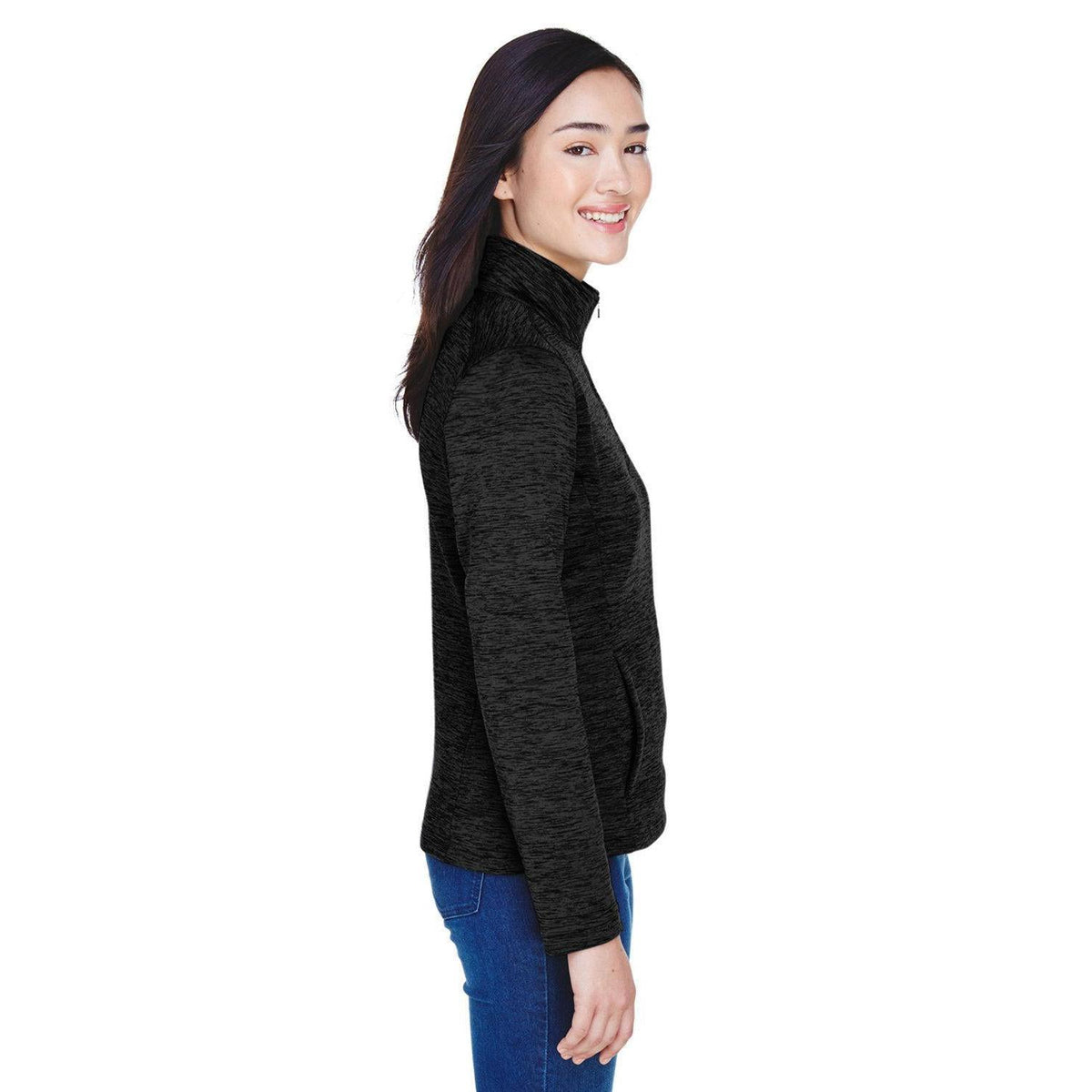 no-logo Devon & Jones Ladies Newbury Mélange Fleece Quarter-Zip-Ladies Layering-Devon&Jones-Thread Logic