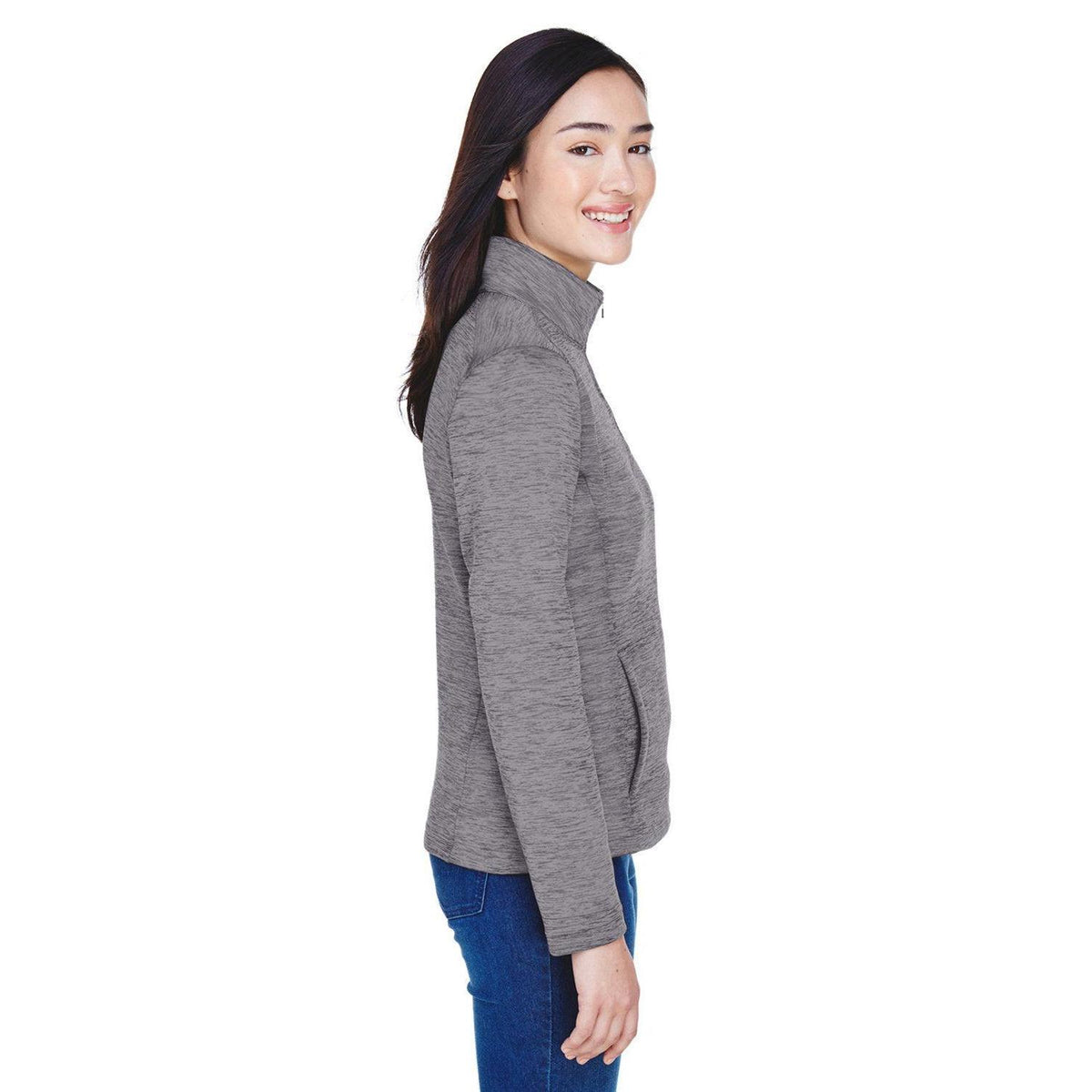 no-logo Devon & Jones Ladies Newbury Mélange Fleece Quarter-Zip-Ladies Layering-Devon&Jones-Thread Logic