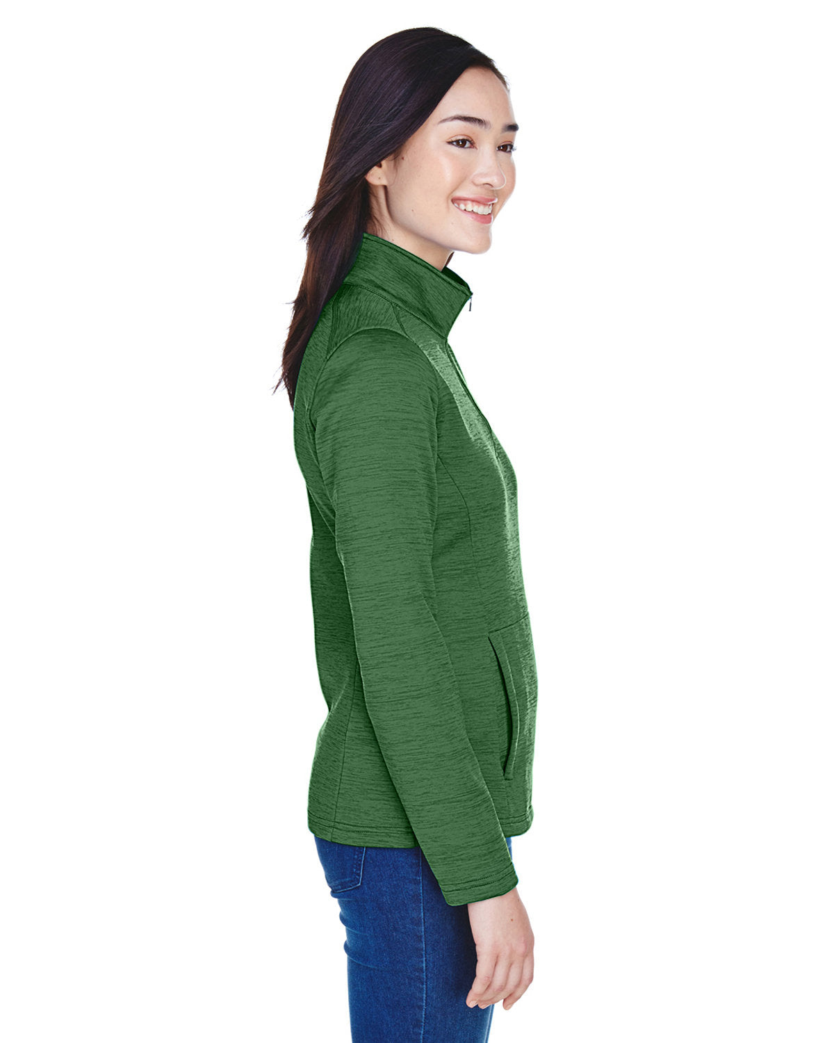 no-logo Devon & Jones Ladies Newbury Mélange Fleece Quarter-Zip-Ladies Layering-Devon&Jones-Thread Logic