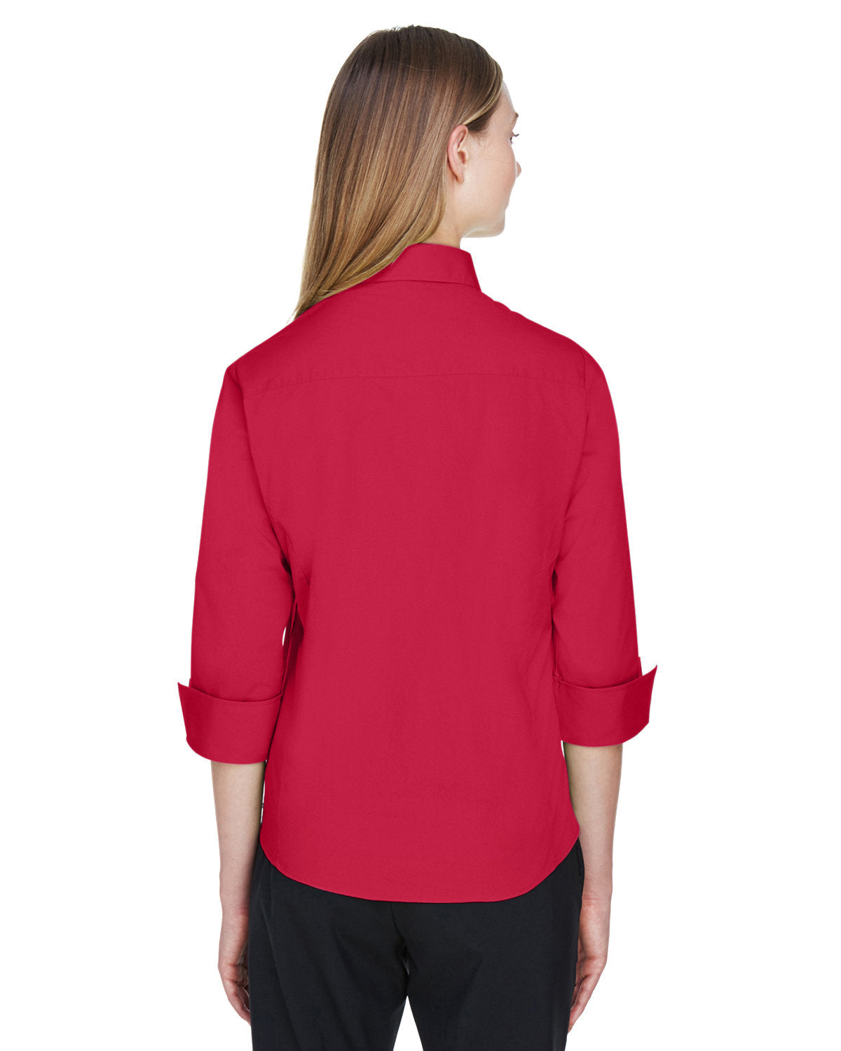 no-logo Devon & Jones Ladies Perfect Fit 3/4-Sleeve Stretch Poplin Blouse-Ladies Dress Shirts-Devon&Jones-Thread Logic