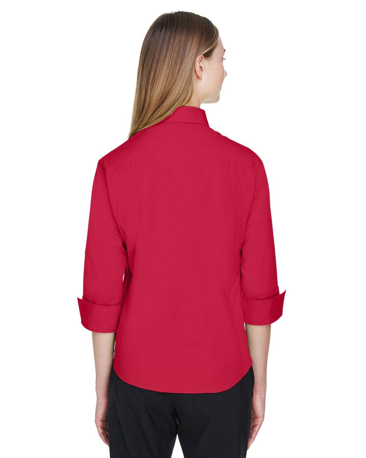 no-logo Devon & Jones Ladies Perfect Fit 3/4-Sleeve Stretch Poplin Blouse-Ladies Dress Shirts-Devon&Jones-Thread Logic