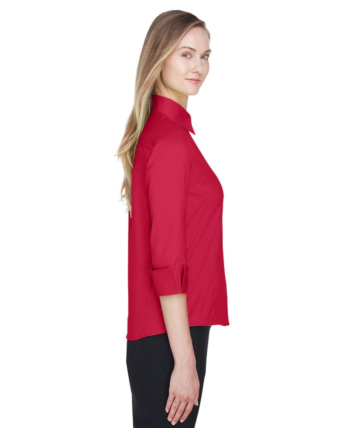 no-logo Devon & Jones Ladies Perfect Fit 3/4-Sleeve Stretch Poplin Blouse-Ladies Dress Shirts-Devon&Jones-Thread Logic
