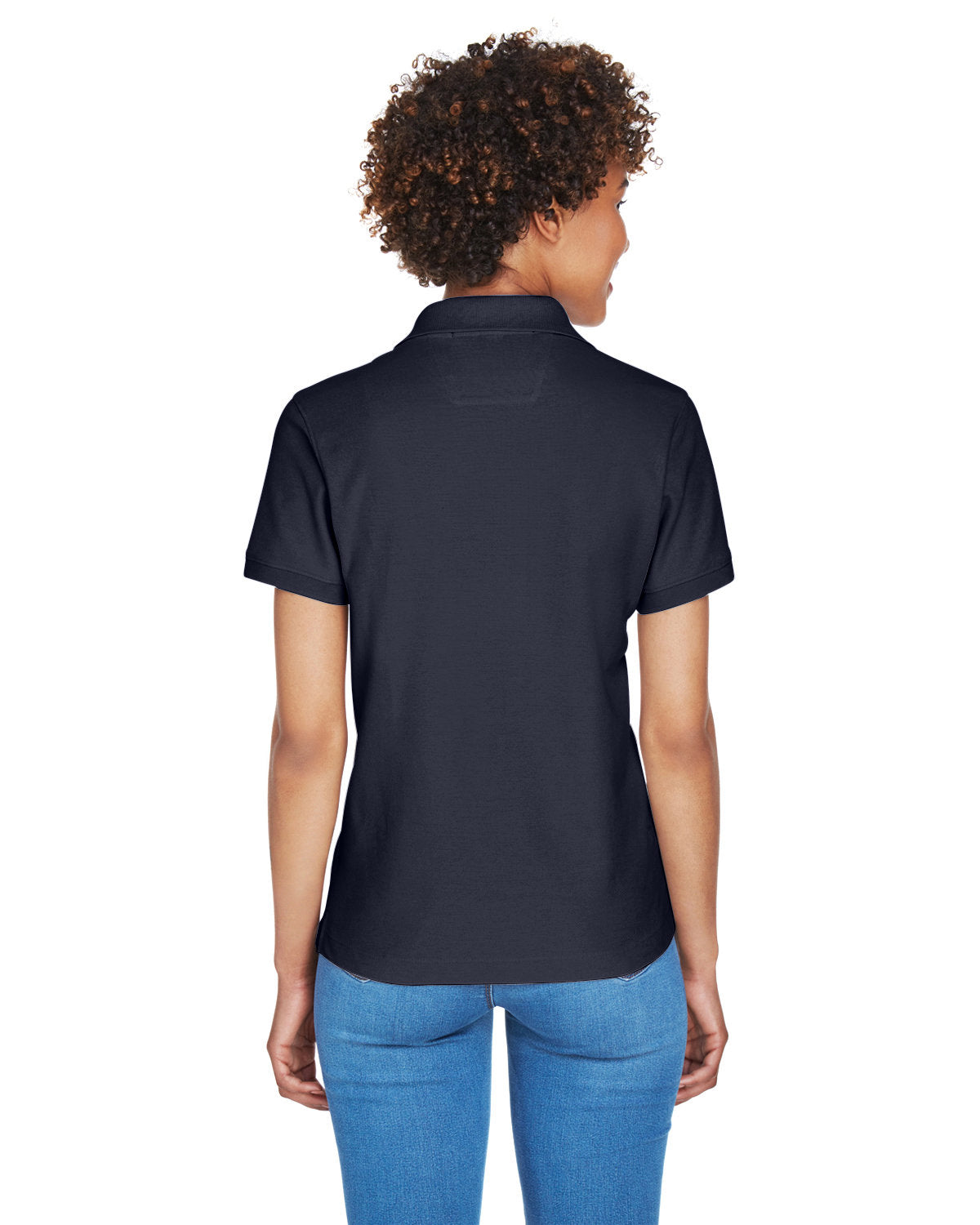 no-logo Devon & Jones Ladies Pima Pique Short-Sleeve Y-Collar Polo-Ladies Polos-Devon&Jones-Thread Logic