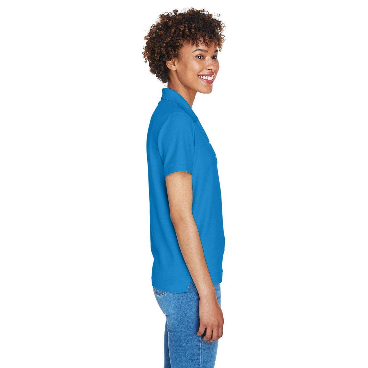 no-logo Devon & Jones Ladies Pima Pique Short-Sleeve Y-Collar Polo-Ladies Polos-Devon&Jones-Thread Logic