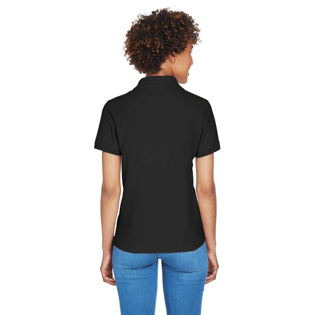 no-logo Devon & Jones Ladies Pima Pique Short-Sleeve Y-Collar Polo-Ladies Polos-Devon&Jones-Thread Logic