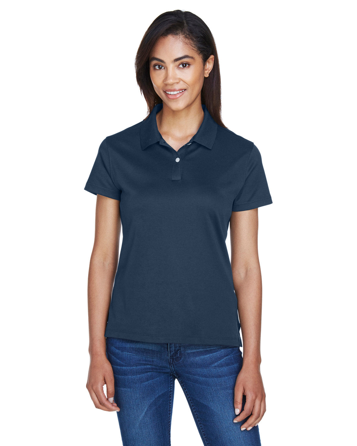 Devon & Jones Ladies Pima-Tech Jet Pique Polo-Ladies Polos-Devon&Jones-Navy-S-Thread Logic