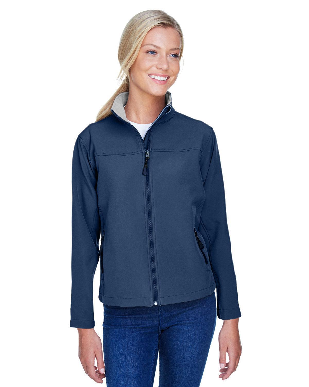 Devon & Jones Ladies Soft Shell Jacket-Ladies Jackets-Devon&Jones-Navy-S-Thread Logic