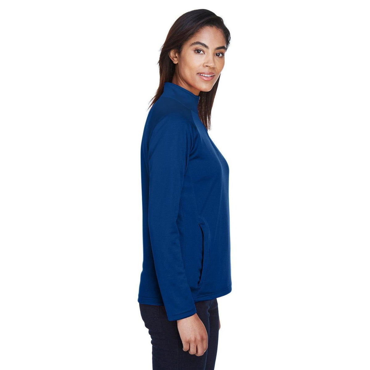no-logo Devon & Jones Ladies Stretch Tech-Shell Compass Quarter-Zip-Ladies Layering-Devon&Jones-Thread Logic