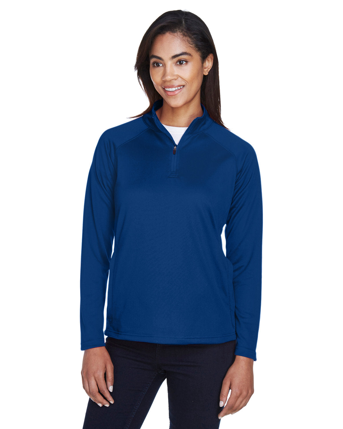 Devon & Jones Ladies Stretch Tech-Shell Compass Quarter-Zip-Ladies Layering-Devon&Jones-True Royal-S-Thread Logic