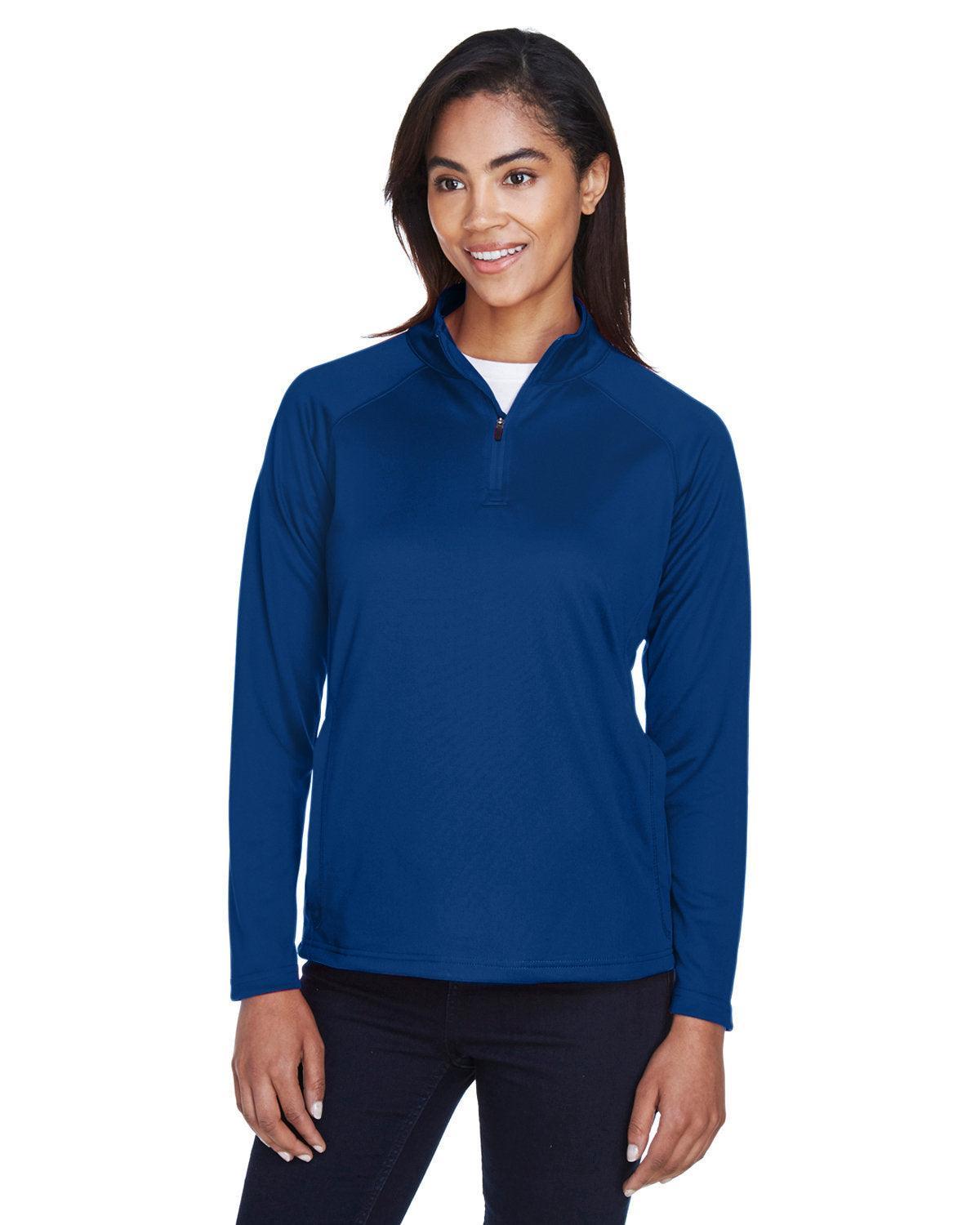 Devon & Jones Ladies Stretch Tech-Shell Compass Quarter-Zip-Ladies Layering-Devon&Jones-True Royal-S-Thread Logic