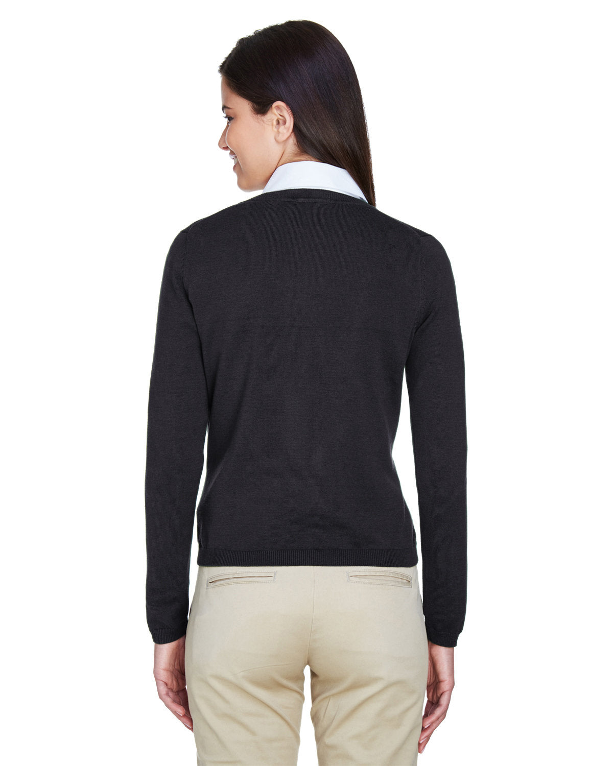 no-logo Devon & Jones Ladies V-Neck Sweater-Ladies Layering-Devon&Jones-Thread Logic