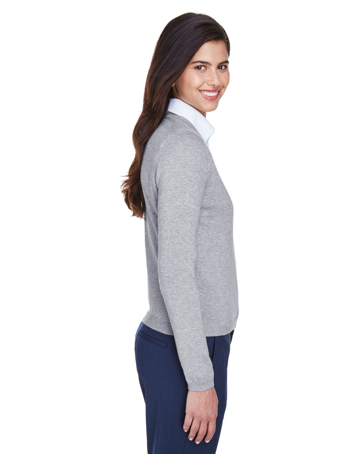 no-logo Devon & Jones Ladies V-Neck Sweater-Ladies Layering-Devon&Jones-Thread Logic
