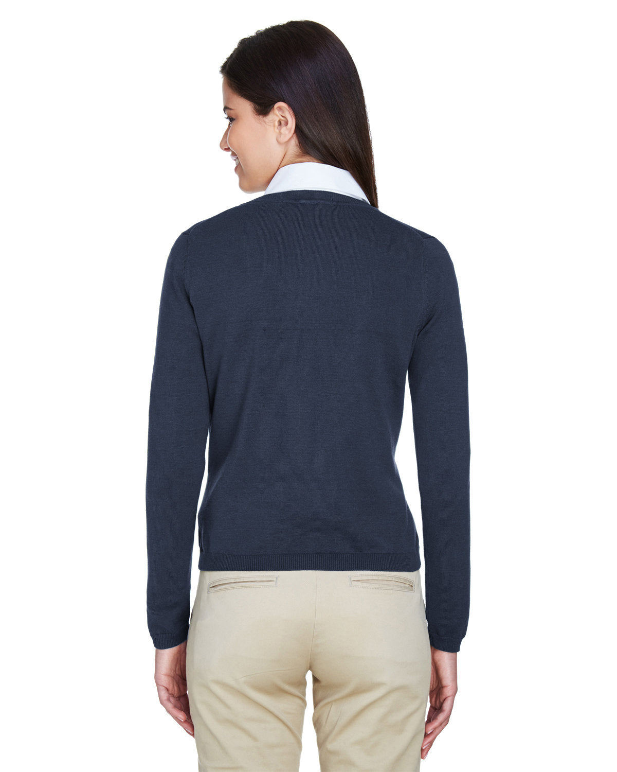 no-logo Devon & Jones Ladies V-Neck Sweater-Ladies Layering-Devon&Jones-Thread Logic