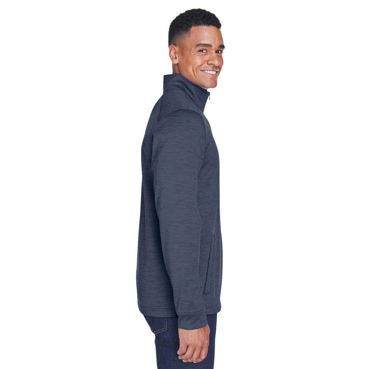 no-logo Devon & Jones Newbury Mélange Fleece Quarter-Zip-Men's Layering-Devon&Jones-Thread Logic