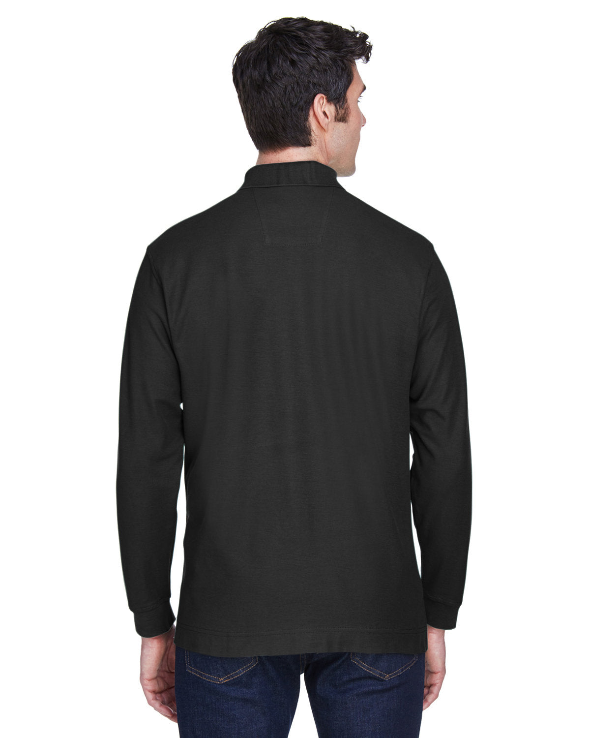 no-logo Devon & Jones Pima Pique Long-Sleeve Polo-Men's Polos-Devon&Jones-Thread Logic