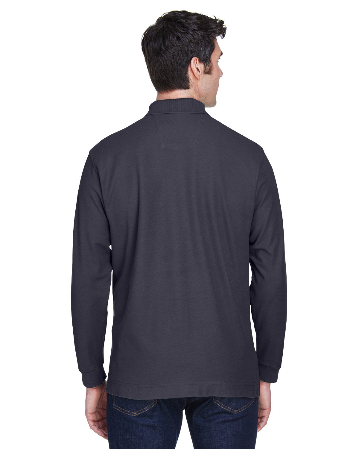 no-logo Devon & Jones Pima Pique Long-Sleeve Polo-Men's Polos-Devon&Jones-Thread Logic