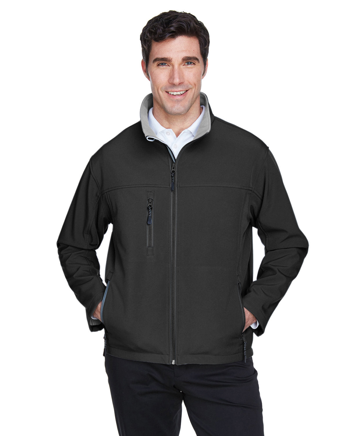 Devon & Jones Soft Shell Jacket-Men's Jackets-Devon&Jones-Black-S-Thread Logic