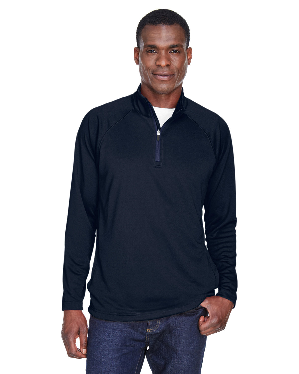 Devon & Jones Stretch Tech-Shell Compass Quarter-Zip-Men's Layering-Devon&Jones-Navy-S-Thread Logic