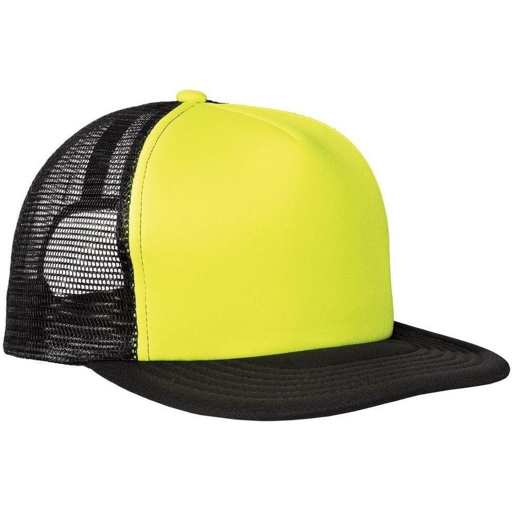 no-logo District Flat Bill Snapback Trucker Cap-Regular-District-Thread Logic