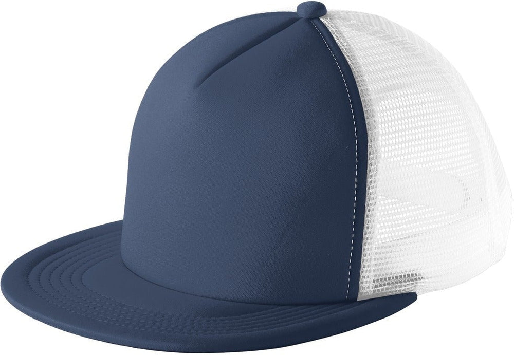 no-logo District Flat Bill Snapback Trucker Cap-Regular-District-Thread Logic