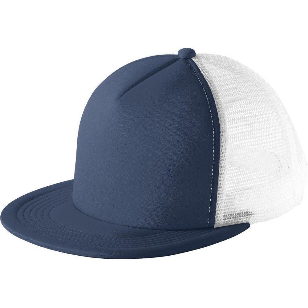 no-logo District Flat Bill Snapback Trucker Cap-Regular-District-Thread Logic