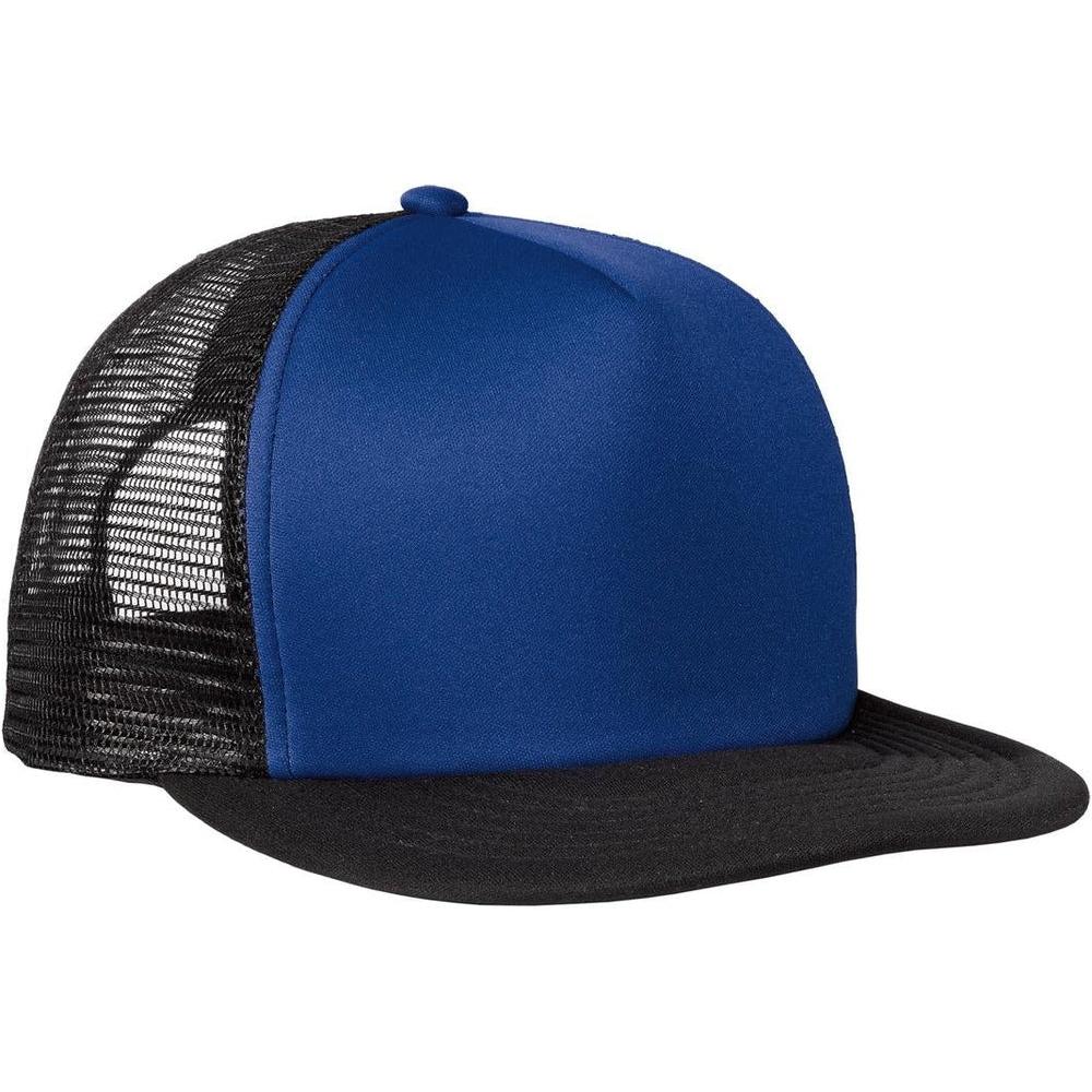 no-logo District Flat Bill Snapback Trucker Cap-Regular-District-Thread Logic