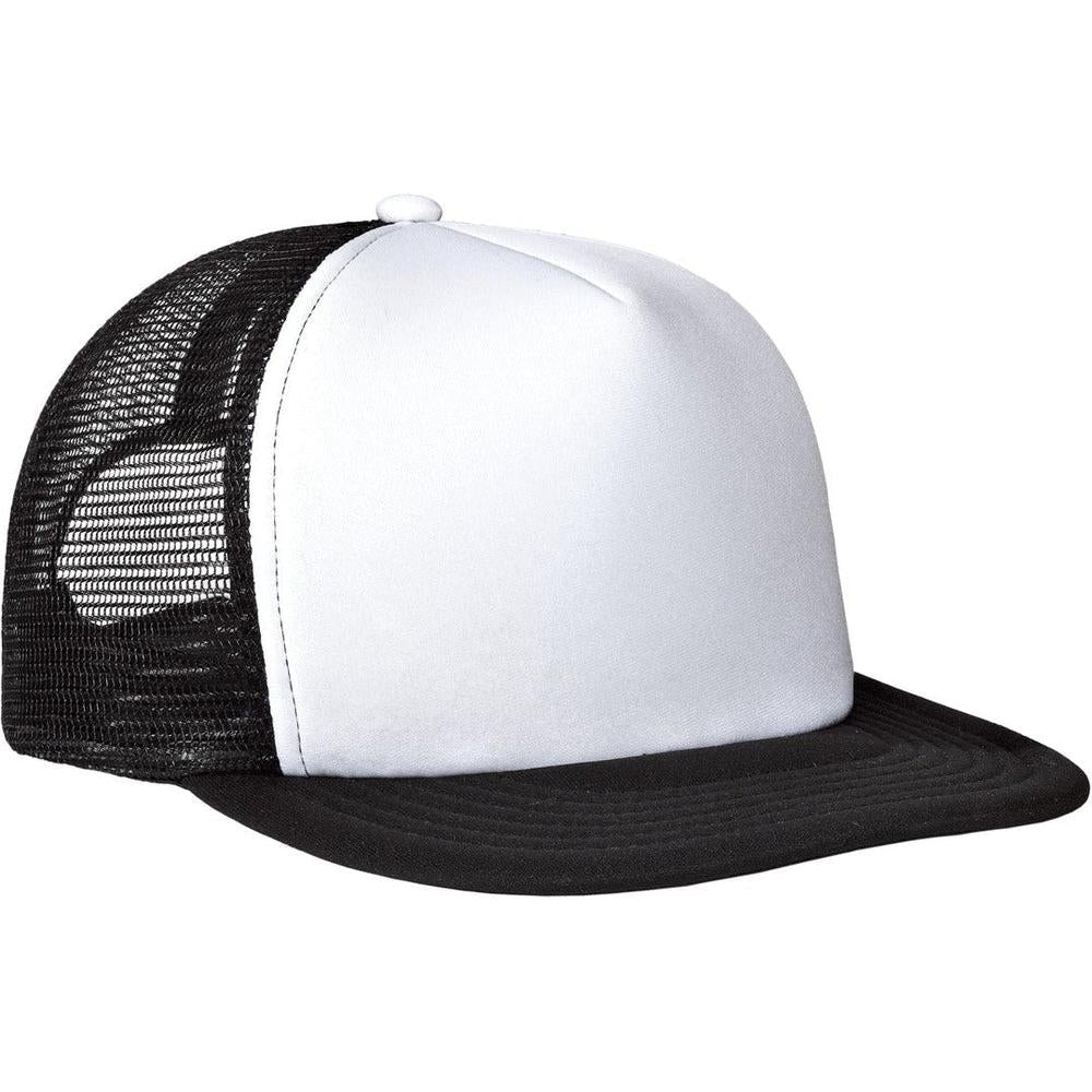 no-logo District Flat Bill Snapback Trucker Cap-Regular-District-Thread Logic