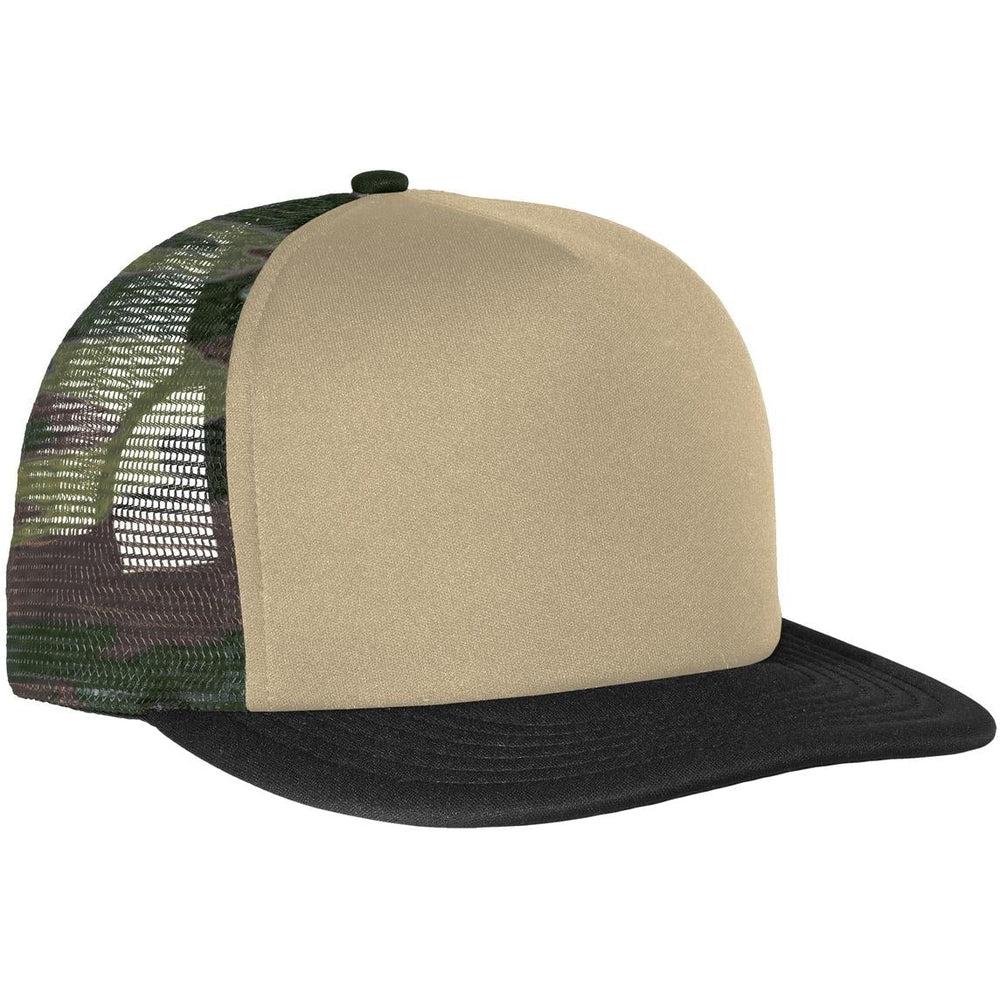 no-logo District Flat Bill Snapback Trucker Cap-Regular-District-Thread Logic