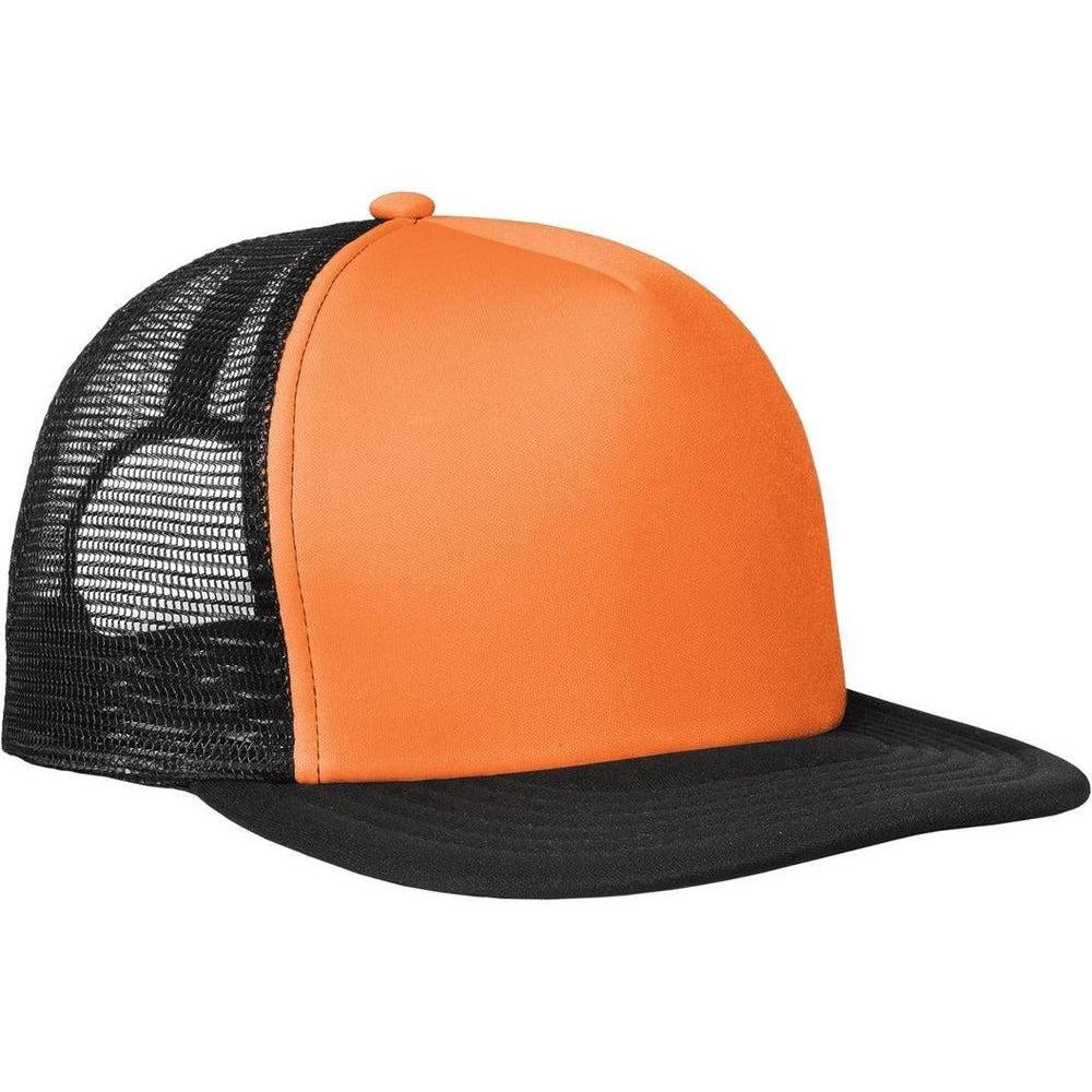 no-logo District Flat Bill Snapback Trucker Cap-Regular-District-Thread Logic