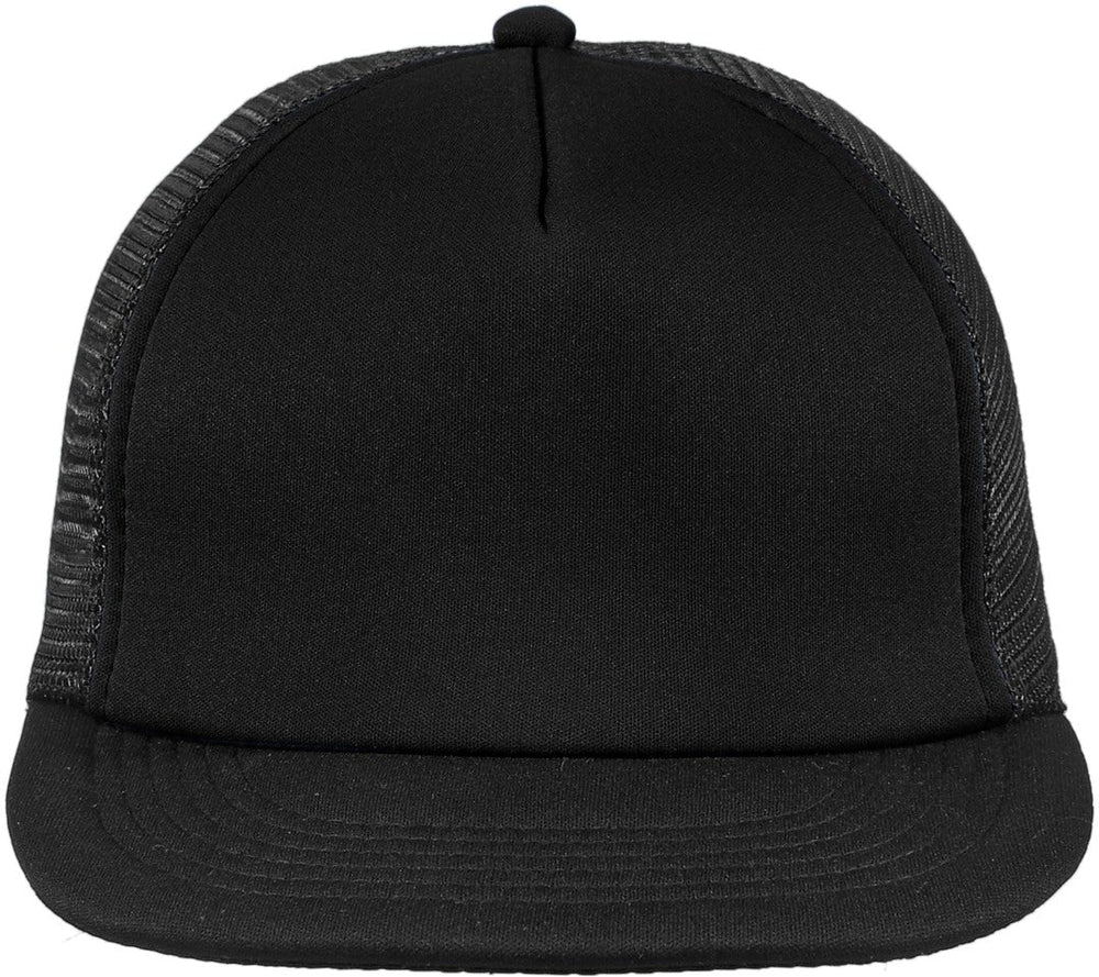 District Flat Bill Snapback Trucker Cap-Regular-District-Black-OSFA-Thread Logic