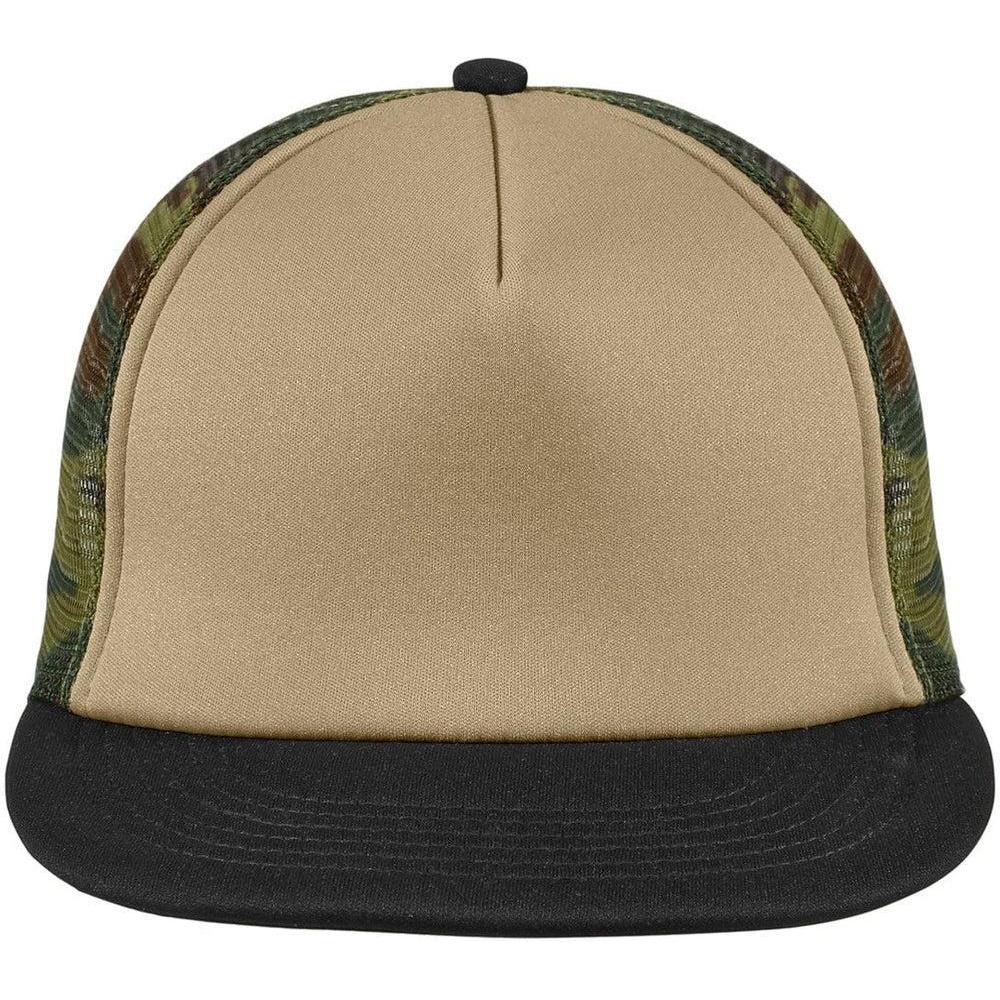 no-logo District Flat Bill Snapback Trucker Cap-Regular-District-Military Camo-OSFA-Thread Logic
